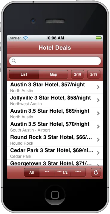 Hotel Deals IPhone App
