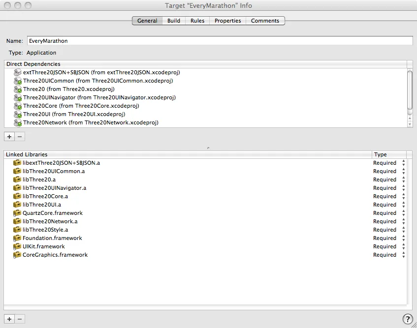 EveryMarathon Dependencies for Three20